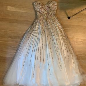 Terani metallic sequin strapless ball gown